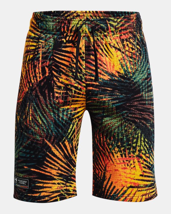 Men's UA Rival Fleece Sport Palm Shorts, Orange, pdpMainDesktop image number 4